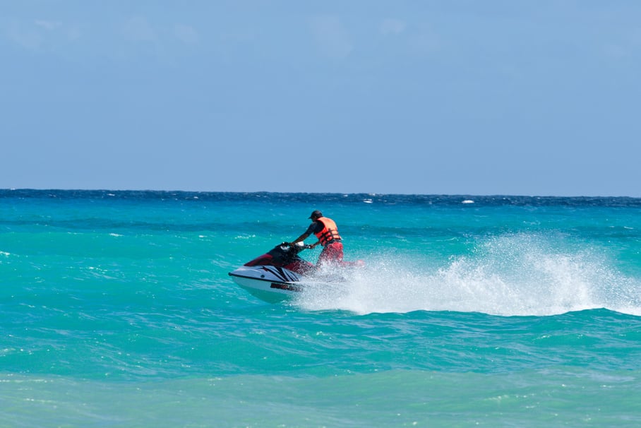 Man Riding Jet Ski